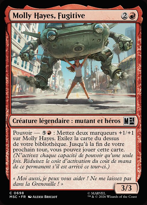 Molly Hayes, Fugitive (Molly Hayes, Runaway) - Marvel Super Heroes Commander (#698) - Illustrated by Aleksi Briclot - Magic: The Gathering Card