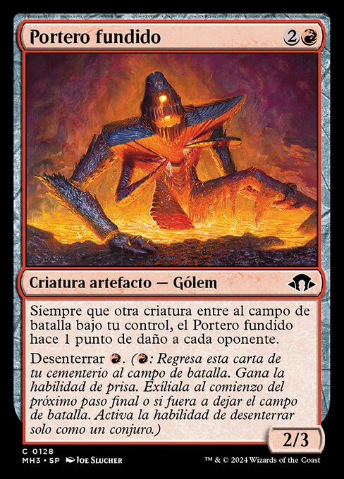 Portero fundido (Molten Gatekeeper) - Modern Horizons 3 (#128) - Illustrated by Joe Slucher - Magic: The Gathering Card