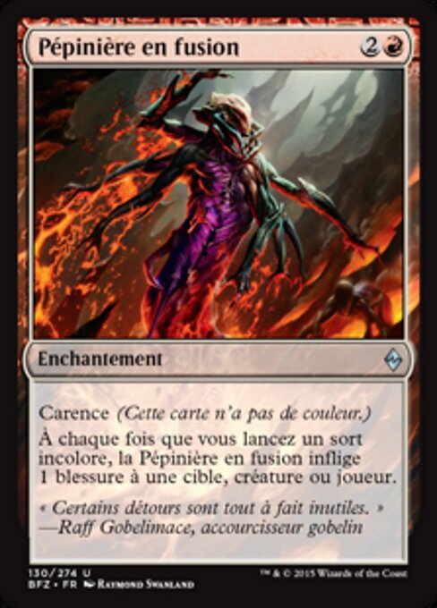 용암 사육장 (Molten Nursery) - Battle for Zendikar (#130) - Illustrated by Raymond Swanland - Magic: The Gathering Card