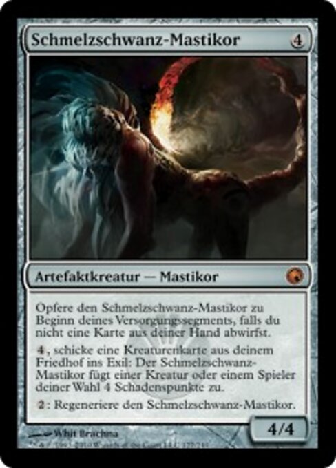Masticora Codafusa (Molten-Tail Masticore) - Scars of Mirrodin (#177) - Illustrated by Whit Brachna - Magic: The Gathering Card