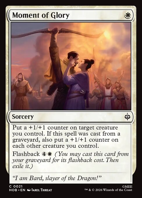 Momento de gloria (Moment of Glory) - The Hobbit (#21) - Illustrated by Jarel Threat - Magic: The Gathering Card