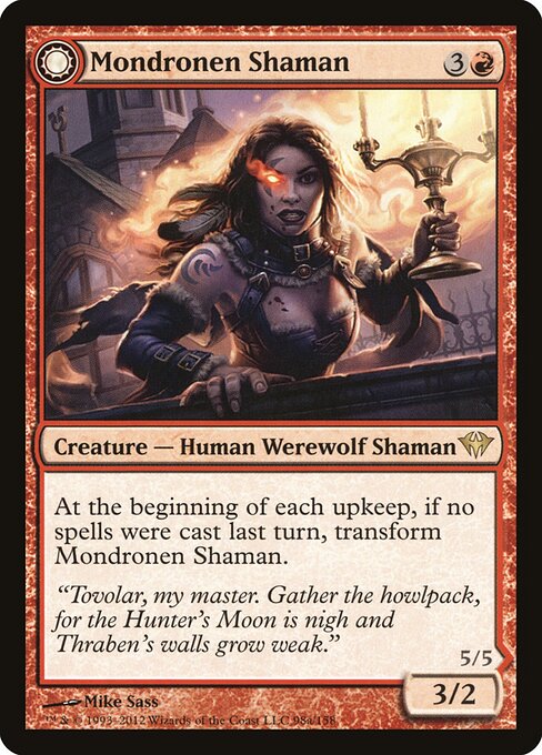 Mondronen Shaman // Tovolar's Magehunter - Dark Ascension Magic card