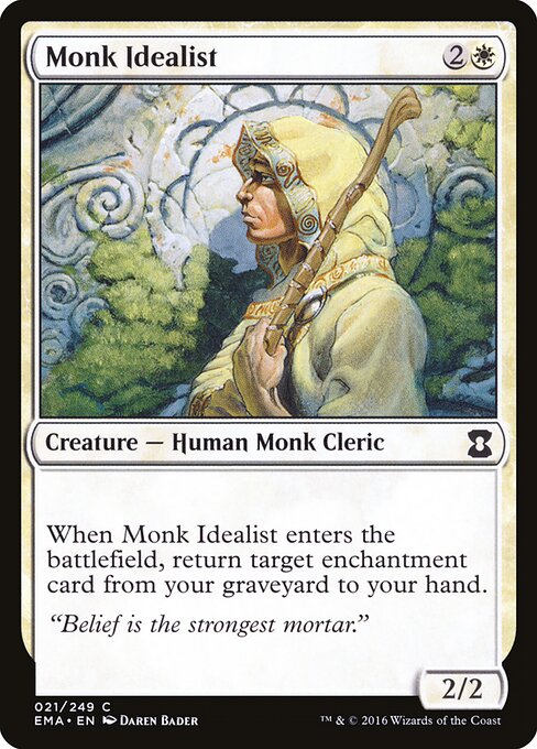 Monk Idealist - Eternal Masters (#21) - Illustrated by Daren Bader - Magic: The Gathering Card