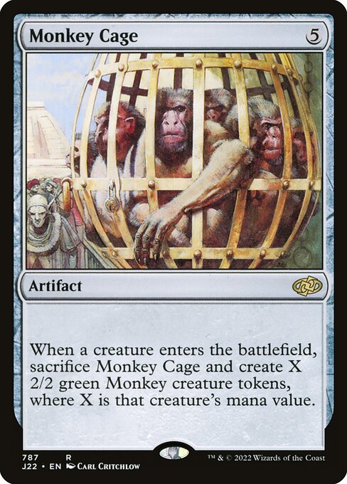 Cage de singes (Monkey Cage) - Jumpstart 2022 (#787) - Illustrated by Carl Critchlow - Magic: The Gathering Card