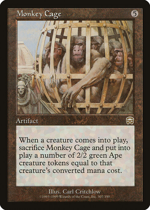 猿の檻 (Monkey Cage) - Mercadian Masques (#307) - Illustrated by Carl Critchlow - Magic: The Gathering Card