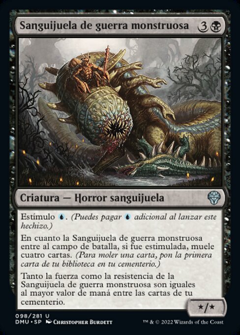 Sangsue de guerre monstrueuse (Monstrous War-Leech) - Dominaria United (#98) - Illustrated by Christopher Burdett - Magic: The Gathering Card
