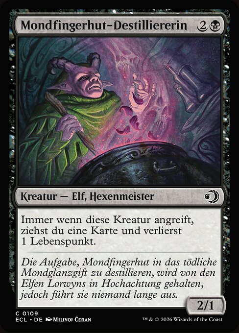 Extractrice de digitale lunaire (Moonglove Extractor) - Lorwyn Eclipsed (#109) - Illustrated by Milivoj Ćeran - Magic: The Gathering Card