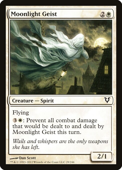Geist del Chiaro di Luna (Moonlight Geist) - Avacyn Restored (#29) - Illustrated by Dan Murayama Scott - Magic: The Gathering Card
