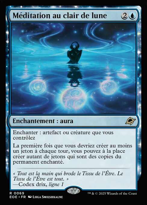 Méditation au clair de lune (Moonlit Meditation) - Edge of Eternities (#69) - Illustrated by Liiga Smilshkalne - Magic: The Gathering Card