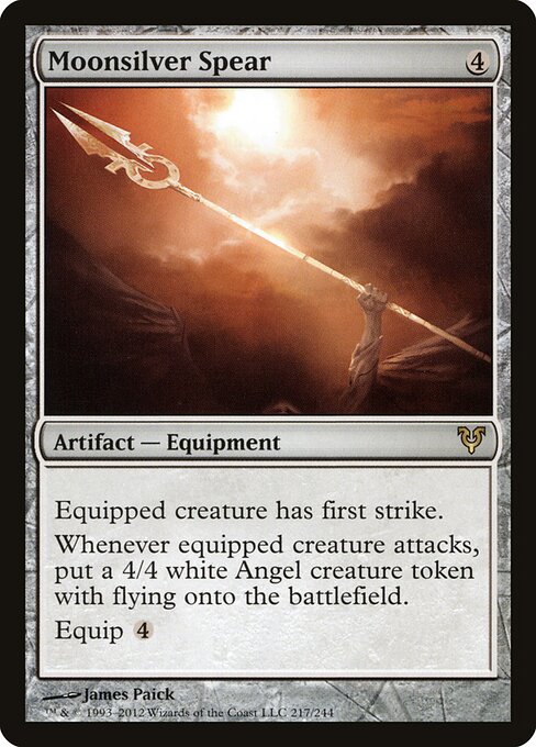 Копье Лунного Серебра (Moonsilver Spear) - Avacyn Restored (#217) - Illustrated by James Paick - Magic: The Gathering Card