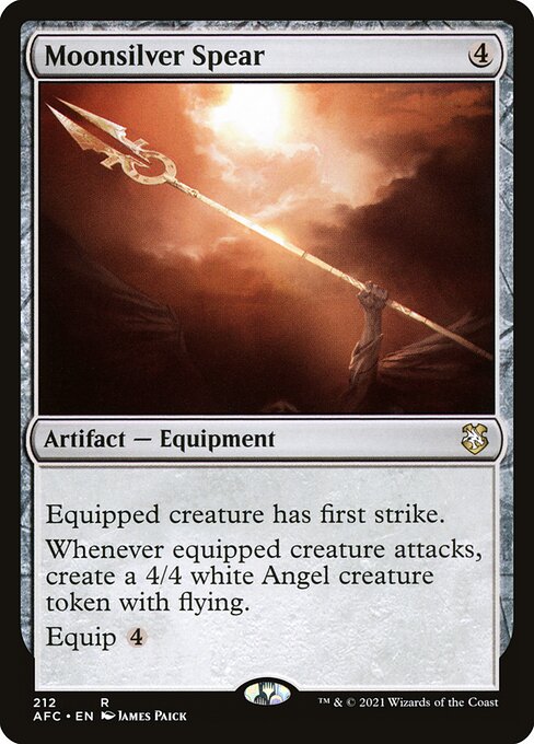 月銀の槍 (Moonsilver Spear) - Forgotten Realms Commander (#212) - Illustrated by James Paick - Magic: The Gathering Card