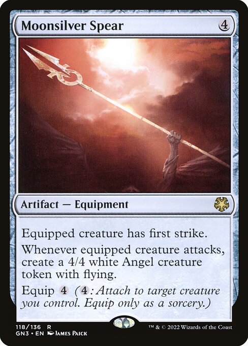 月銀の槍 (Moonsilver Spear) - Game Night: Free-for-All (#118) - Illustrated by James Paick - Magic: The Gathering Card