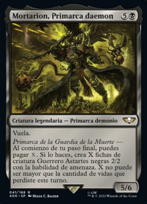 Mortarion, Primarca daemon (Mortarion, Daemon Primarch) - Warhammer 40,000 Commander (#41) - Illustrated by Helge C. Balzer - Magic: The Gathering Card