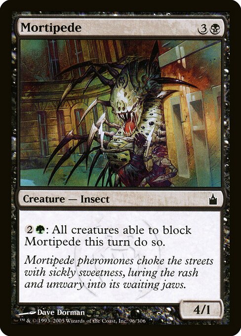 Mortipède (Mortipede) - Ravnica: City of Guilds (#96) - Illustrated by Dave Dorman - Magic: The Gathering Card