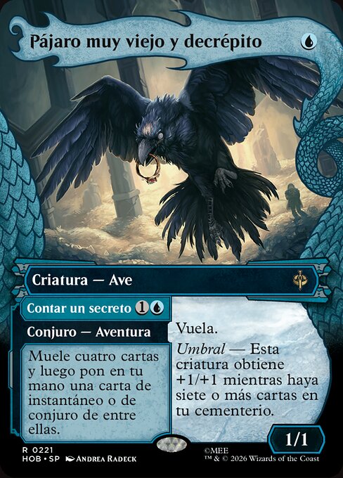 Most Decrepit Old Bird // Speak Secrets - The Hobbit (#221) - Illustrated by Andrea Radeck - Magic: The Gathering Card