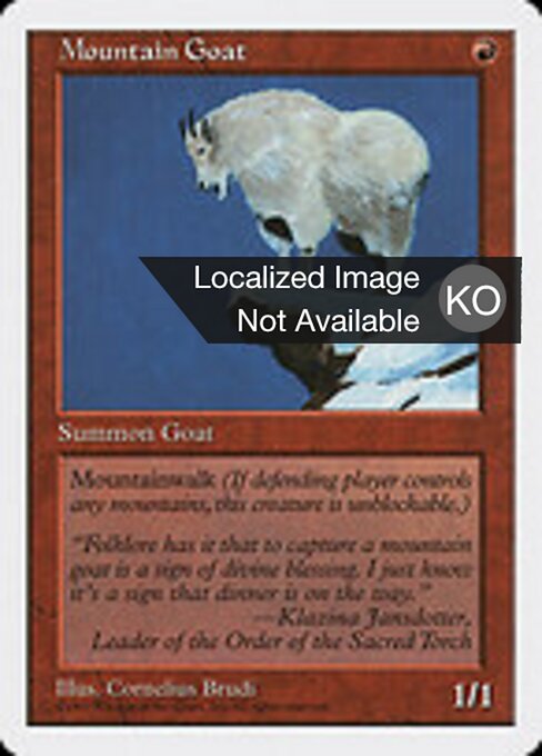 Bouquetin (Mountain Goat) - Portal (#141) - Illustrated by Una Fricker - Magic: The Gathering Card