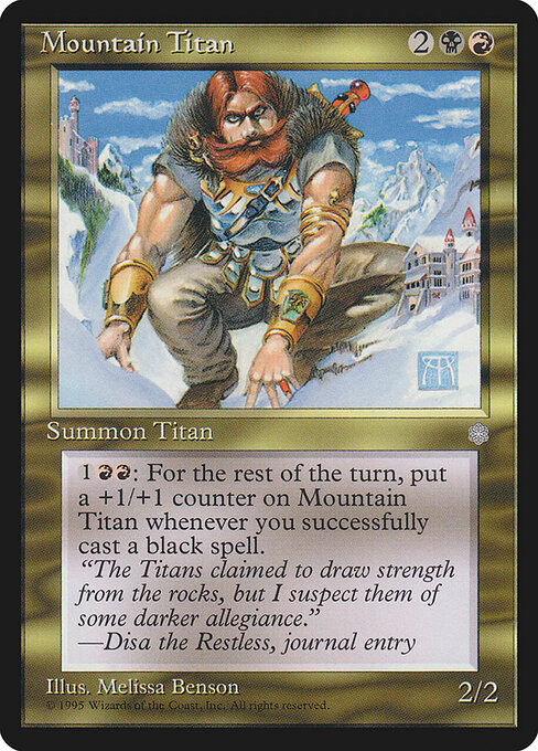 Gebirgstitan (Mountain Titan) - Ice Age (#299) - Illustrated by Melissa A. Benson - Magic: The Gathering Card