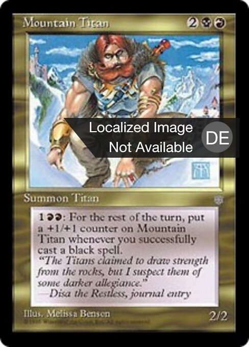 Titano delle Montagne (Mountain Titan) - Ice Age (#299) - Illustrated by Melissa A. Benson - Magic: The Gathering Card