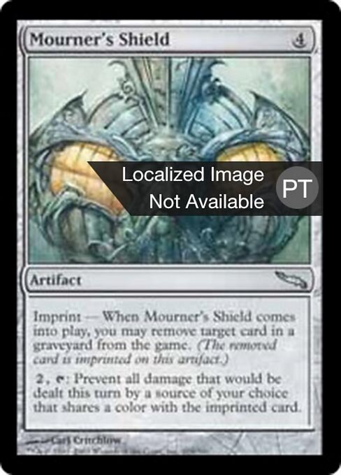 Bouclier funèbre (Mourner's Shield) - Mirrodin (#209) - Illustrated by Carl Critchlow - Magic: The Gathering Card