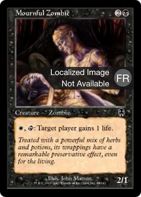 Trauernder Zombie (Mournful Zombie) - Apocalypse (#43) - Illustrated by John Matson - Magic: The Gathering Card