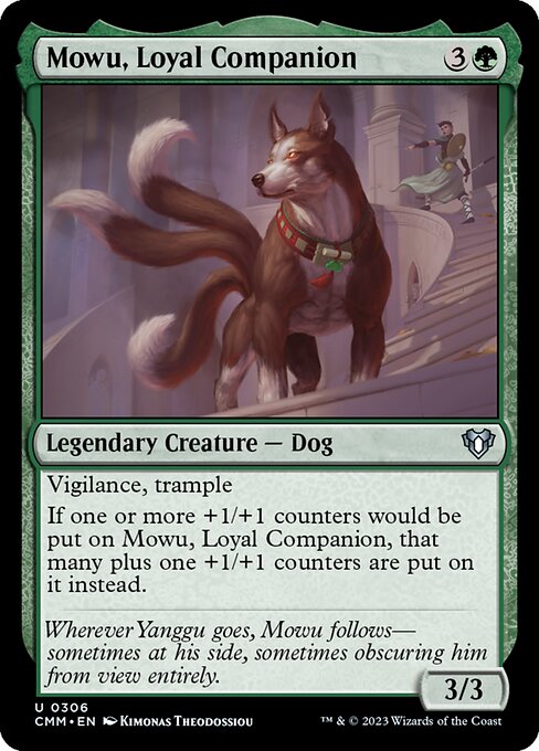Mowu, Loyal Companion - Commander Masters (#306) - Illustrated by Kimonas Theodossiou - Magic: The Gathering Card