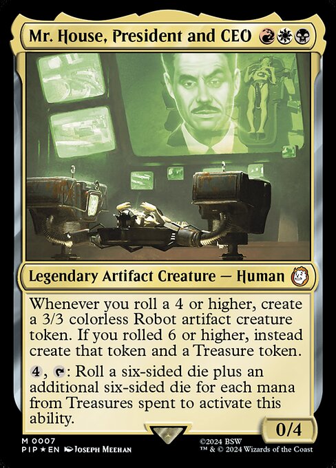 M. House, président et PDG (Mr. House, President and CEO) - Fallout (#7) - Illustrated by Joseph Meehan - Magic: The Gathering Card