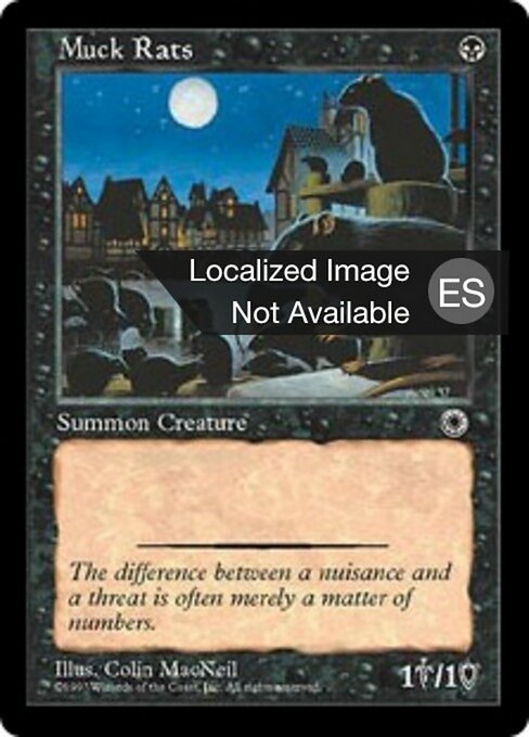 泥ネズミ (Muck Rats) - Portal Second Age (#80) - Illustrated by Una Fricker - Magic: The Gathering Card