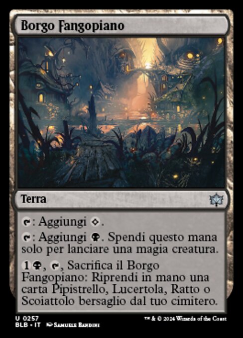 Village de Planeboue (Mudflat Village) - Bloomburrow (#257) - Illustrated by Samuele Bandini - Magic: The Gathering Card