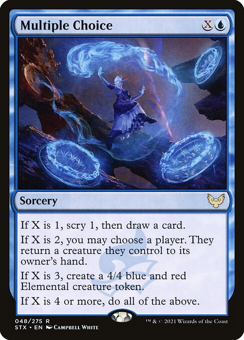 Multiple Choice - Strixhaven: School of Mages (#48) - Illustrated by Campbell White - Magic: The Gathering Card
