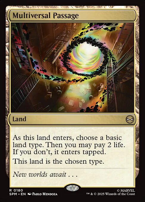 Multiversal Passage - Marvel's Spider-Man (#180) - Illustrated by Pablo Mendoza - Magic: The Gathering Card