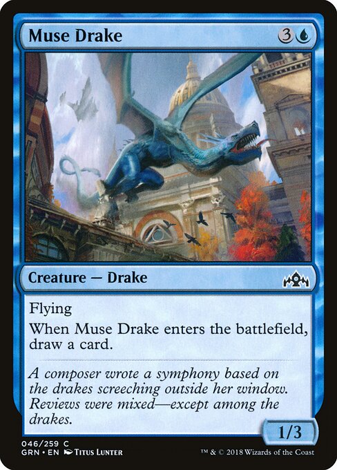 Muse Drake - Guilds of Ravnica (#46) - Illustrated by Titus Lunter - Magic: The Gathering Card
