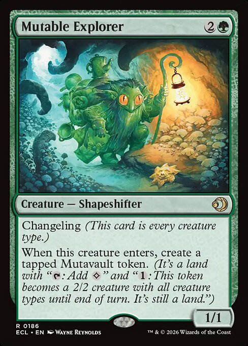 Wandelbarer Kundschafter (Mutable Explorer) - Lorwyn Eclipsed (#186) - Illustrated by Wayne Reynolds - Magic: The Gathering Card
