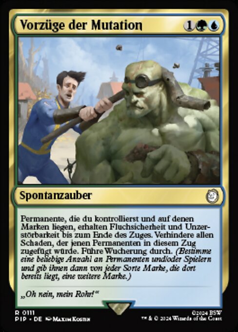 变异优势 (Mutational Advantage) - Fallout (#111) - Illustrated by Maxim Kostin - Magic: The Gathering Card