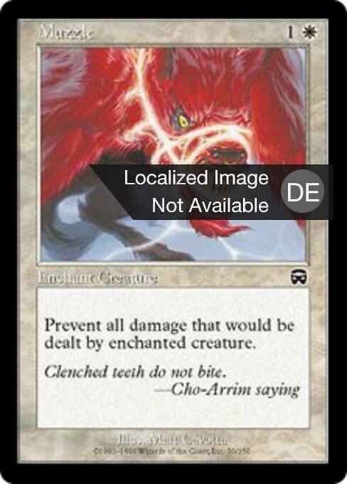 Muselière (Muzzle) - Mercadian Masques (#30) - Illustrated by Matt Cavotta - Magic: The Gathering Card