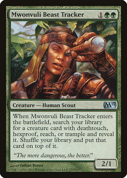 Mwonvuli Beast Tracker - Magic 2013 (#177) - Illustrated by Zoltan Boros - Magic: The Gathering Card