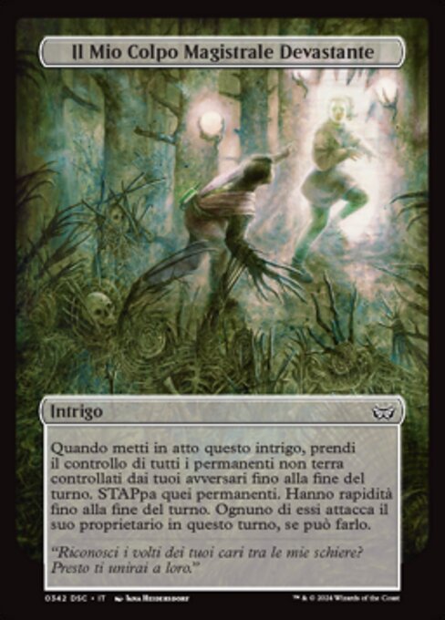 Il Mio Colpo Magistrale Devastante (My Crushing Masterstroke) - Duskmourn: House of Horror Commander (#342) - Illustrated by Jana Heidersdorf - Magic: The Gathering Card