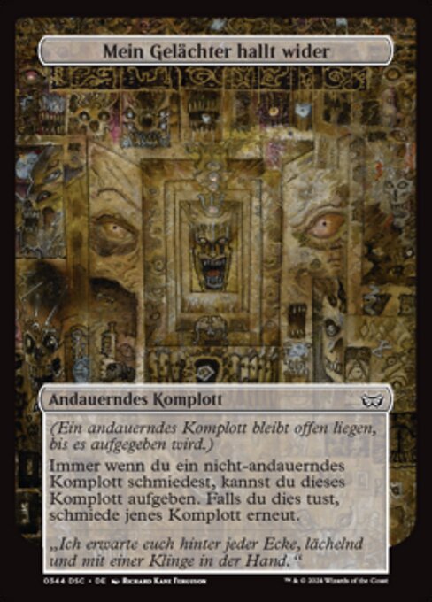 Mein Gelächter hallt wider (My Laughter Echoes) - Duskmourn: House of Horror Commander (#344) - Illustrated by Richard Kane Ferguson - Magic: The Gathering Card