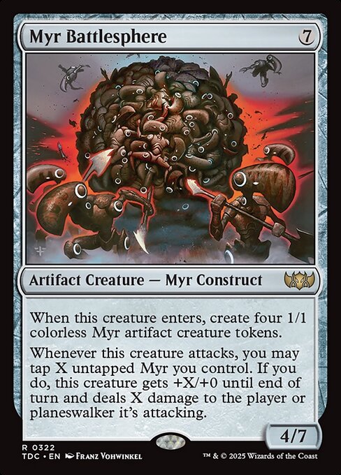 Myr Battlesphere - Tarkir: Dragonstorm Commander (#322) - Illustrated by Franz Vohwinkel - Magic: The Gathering Card