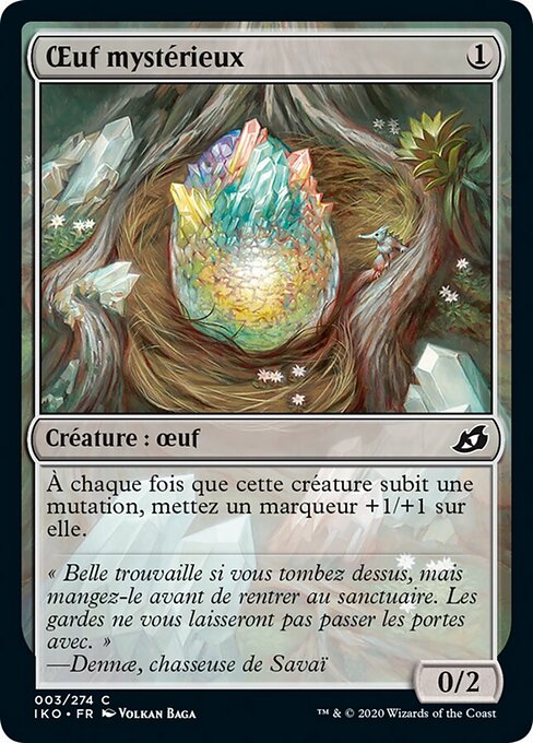 Huevo misterioso (Mysterious Egg) - Ikoria: Lair of Behemoths (#3) - Illustrated by Volkan Baǵa - Magic: The Gathering Card