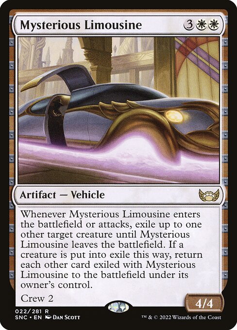 Mysterious Limousine - Streets of New Capenna (#22) - Illustrated by Dan Murayama Scott - Magic: The Gathering Card