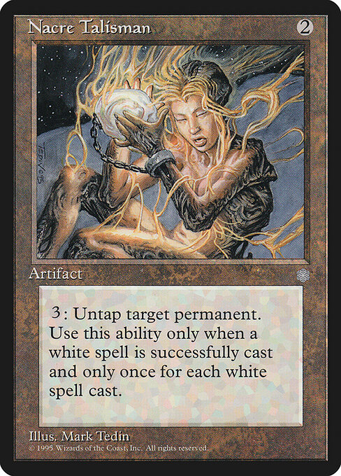 Talismán de nácar (Nacre Talisman) - Ice Age (#329) - Illustrated by Mark Tedin - Magic: The Gathering Card