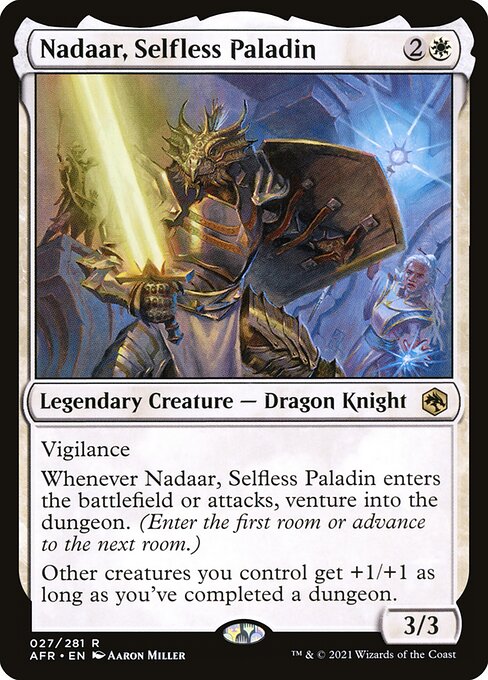 Nadaar, Selfless Paladin - Adventures in the Forgotten Realms (#27) - Illustrated by Aaron Miller - Magic: The Gathering Card