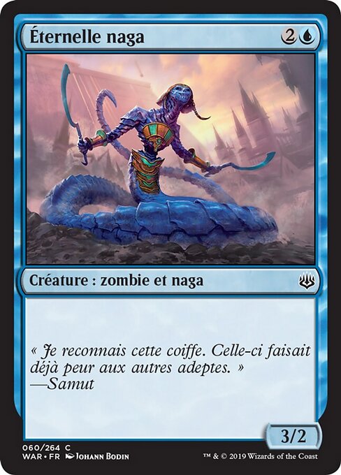 Naga Eterna (Naga Eternal) - War of the Spark (#60) - Illustrated by Johann Bodin - Magic: The Gathering Card