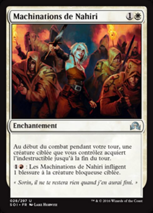 나히리의 술책 (Nahiri's Machinations) - Shadows over Innistrad (#28) - Illustrated by Lake Hurwitz - Magic: The Gathering Card