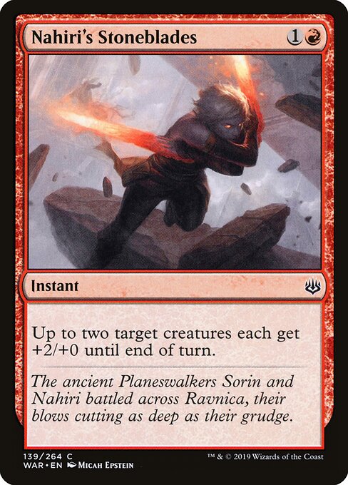Nahiri's Stoneblades - War of the Spark (#139) - Illustrated by Micah Epstein - Magic: The Gathering Card