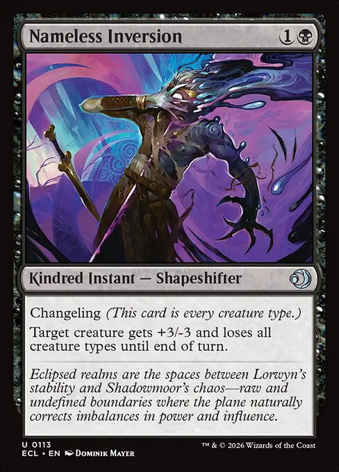 Nameless Inversion - Lorwyn Eclipsed (#113) - Illustrated by Dominik Mayer - Magic: The Gathering Card