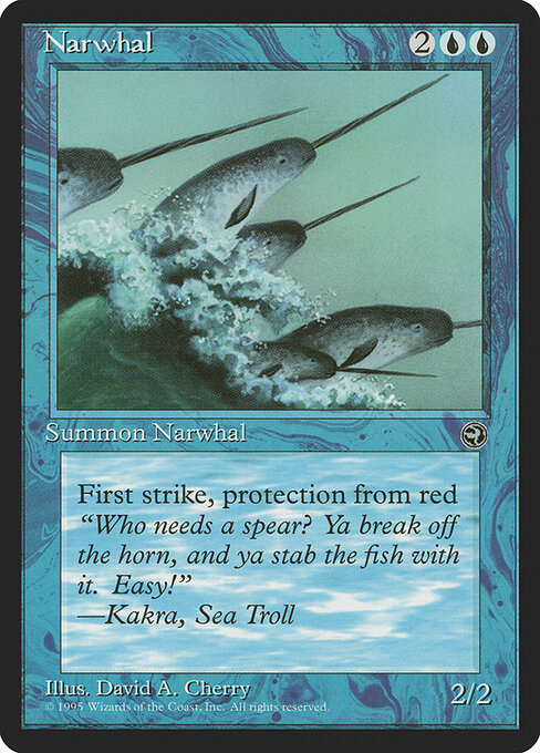 Narwhal - Homelands (#35) - Illustrated by David A. Cherry - Magic: The Gathering Card