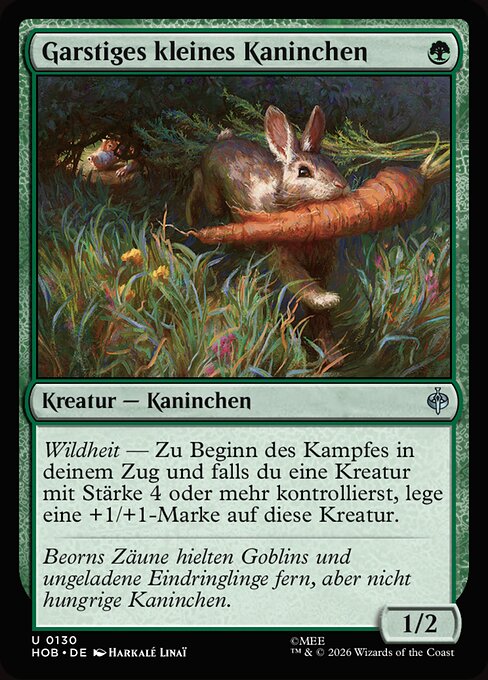 Coniglietto Cattivo (Nasty Little Rabbit) - The Hobbit (#130) - Illustrated by Harkalé Linaï - Magic: The Gathering Card