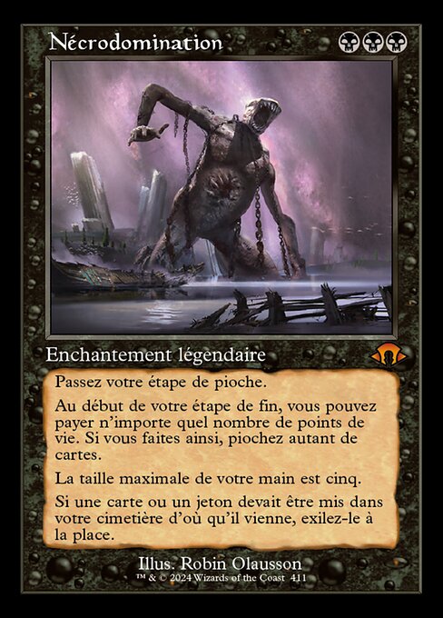 Necrodominación (Necrodominance) - Modern Horizons 3 (#411) - Illustrated by Robin Olausson - Magic: The Gathering Card