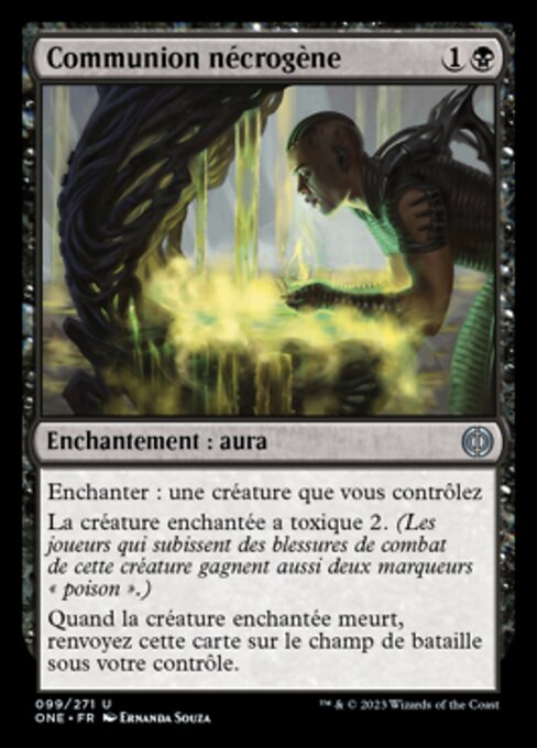 屍気の拝領 (Necrogen Communion) - Phyrexia: All Will Be One (#99) - Illustrated by Ernanda Souza - Magic: The Gathering Card
